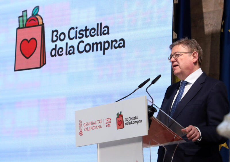 Puig anuncia un Bono cesta de la Compra de 90€ pero para personas cuya unidad familiar no supere los 21.000€ de renta anual