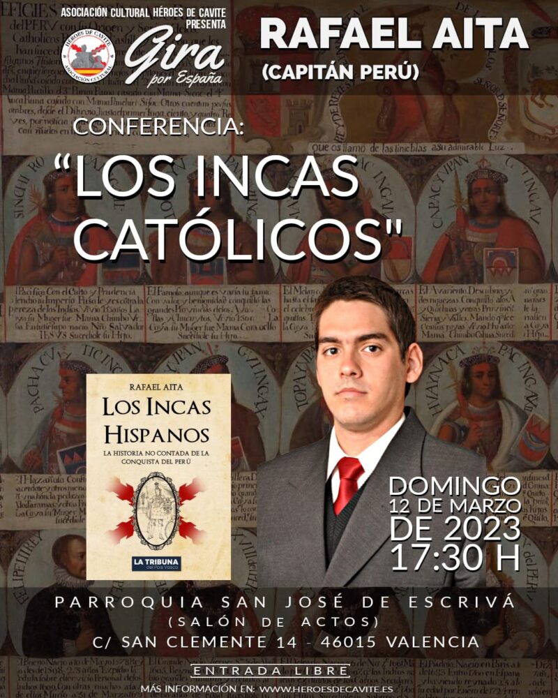 Rafael Aita, «Capitán Perú», presenta en Valencia su libro, Los Incas Hispanos