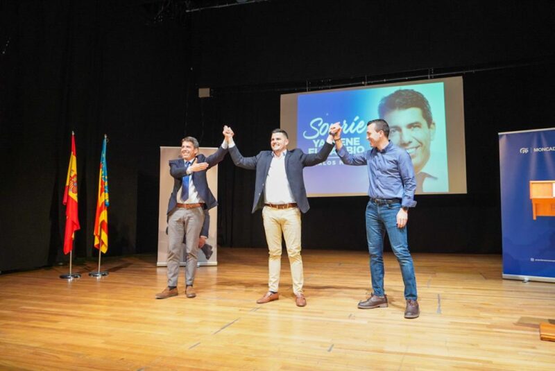 Carlos Mazón, Vicente Valverde candidato a la alcaldía de Moncada y Vicente Mompó