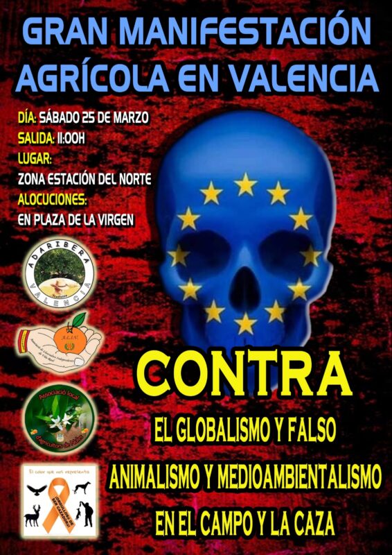 El sábado miles de agricultores se manifestarán en Valencia por la supervivencia del campo pese a las reticencias de Ribó y Delegación del Gobierno