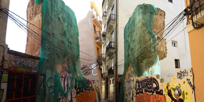 Nueva dura reprimenda del Síndic d'Agravis al Ajuntament y a la Generalitat por el abandono de la muralla árabe de la calle Salinas