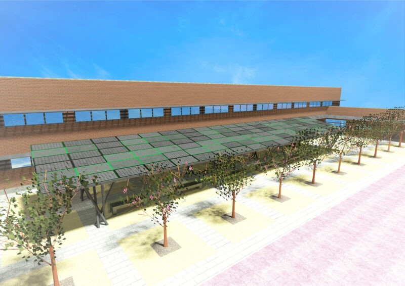 El Ayuntamiento inicia la instalación de una pérgola fotovoltaica en el CEIP Benimaclet, que generará la mitad de la energía del centro escolar