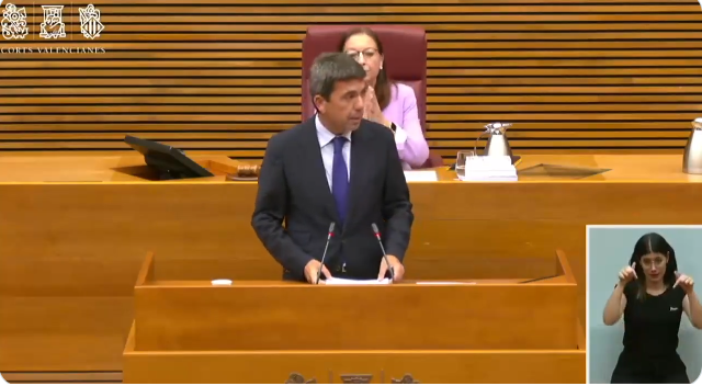 Discurso de investidura del candidato a la Presidencia de la Generalitat Valenciana, Carlos Mazón Guixot