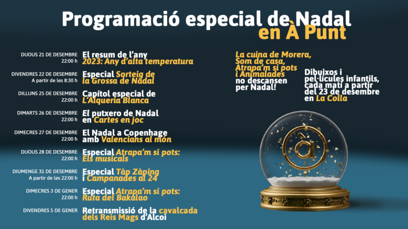 Del sorteo del Gordo a la cabalgata de Reyes, la Navidad más valenciana en À Punt
