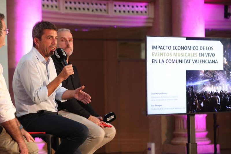 Carlos Mazón anuncia la creación de la dirección general de la Industria Musical Valenciana para contribuir a una mayor profesionalización del sector