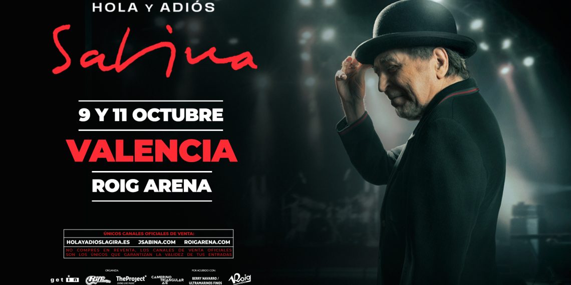 Sabina actuará en el Roig Arena los días 9 y 11 de octubre de 2025, dentro de su gira “Hola y Adiós”