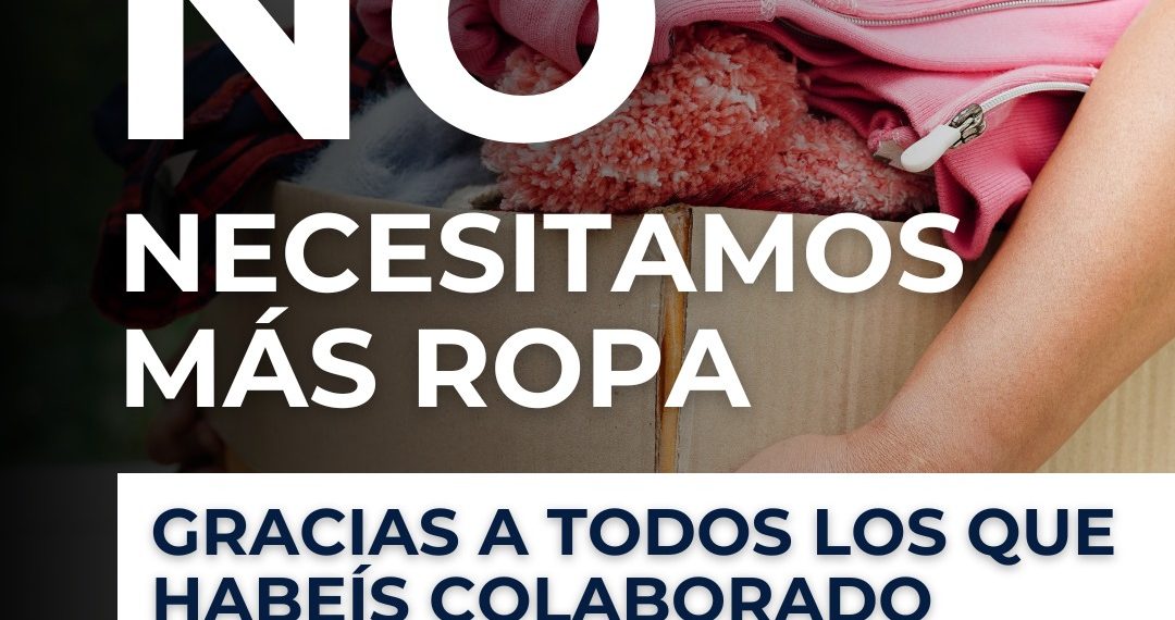 El Ayuntamiento de Torrent, gracias a la gran colaboración de empresas y particulares, solicita que no se entregue más ropa debido al excedente acumulado