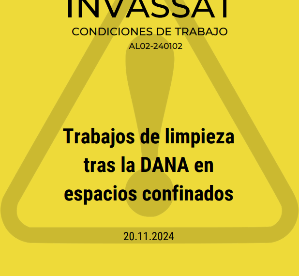 El Invassat recuerda que las tareas de limpieza tras la riada en espacios confinados sólo pueden ser asumidos por profesionales cualificados por los elevados riesgos de este tipo de trabajos