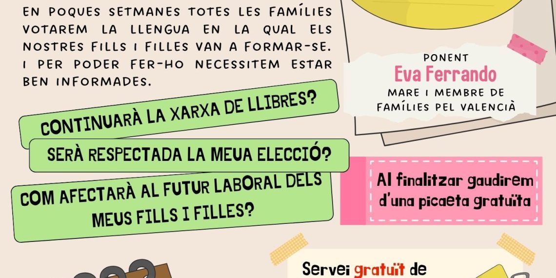 L’Eliana organiza una charla informativa sobre la nueva Ley de Libertad Educativa