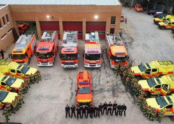 El Consorcio de Bomberos de Valencia despliega un dispositivo de más de 70 personas en la mascletà en honor a los afectados por la DANA