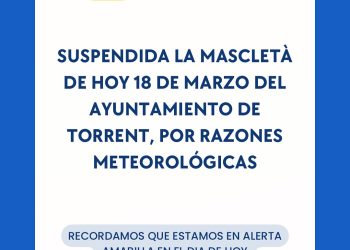 Torrent suspende la mascletá de hoy por condiciones meteorológicas adversas