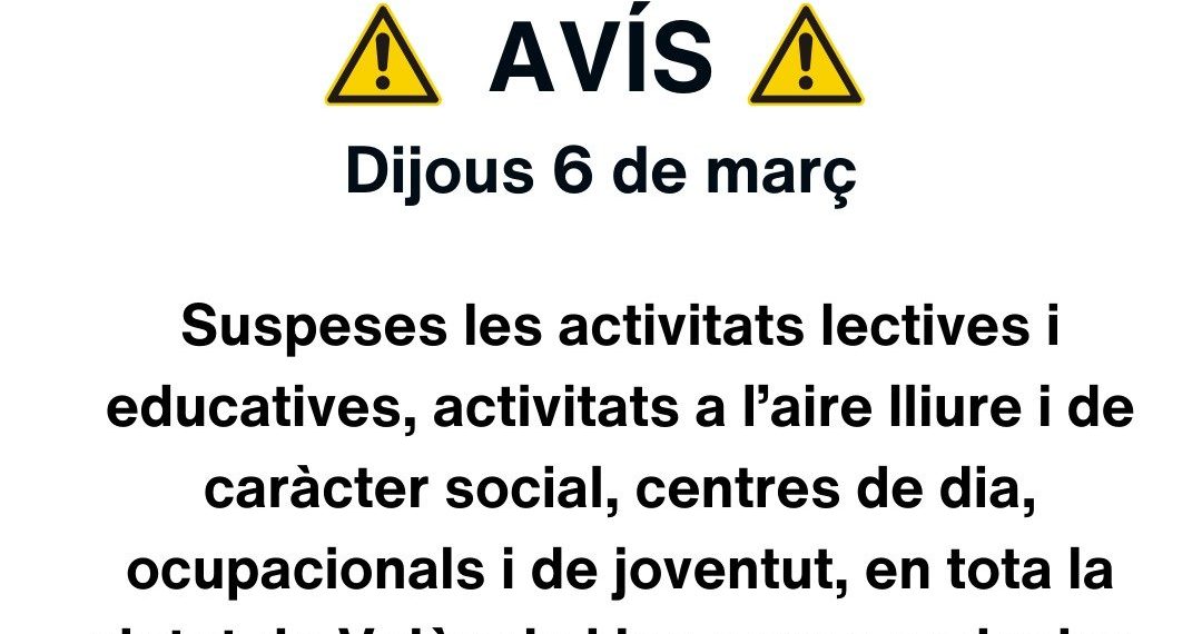 El Ayuntamiento de Valencia mantiene las medidas de emergencia para mañana jueves 6 de marzo