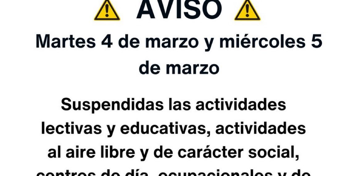 Valencia suspende la actividad lectiva y educativa ante las fuertes lluvias