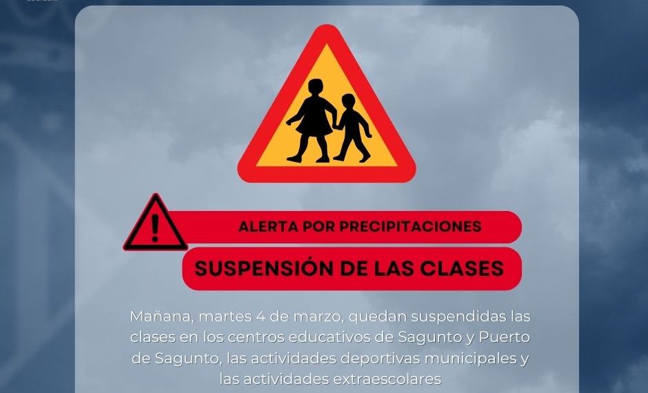 El Camp de Morvedre suspende las clases en los centros educativos