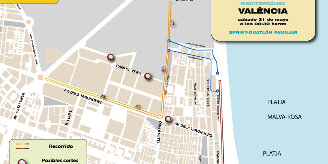 Valencia acoge este fin de semana el Mediterránea Triatlón, que se celebrará en dos jornadas: en la Malva-rosa y en la zona norte de la ciudad
