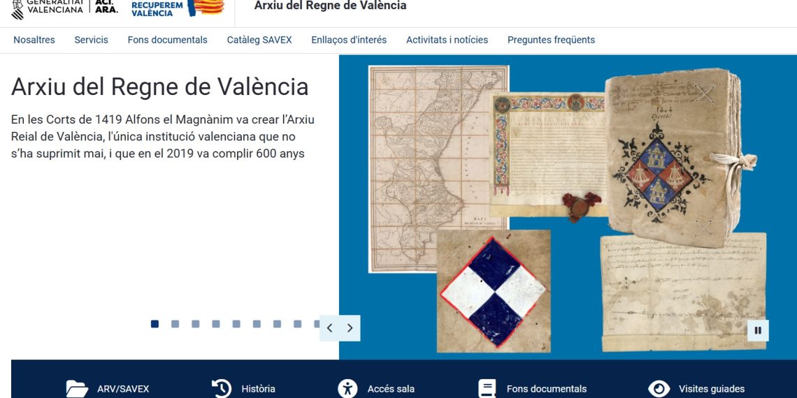 El Archivo del Reino de Valencia lanza su propia web para facilitar el acceso al patrimonio documental