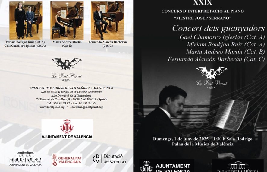 El Palau de la Música acull el Concert de Piano dels guanyadors de la XXIX edició del Premi ‘Mestre Josep Serrano’