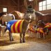 Un burro en el establo