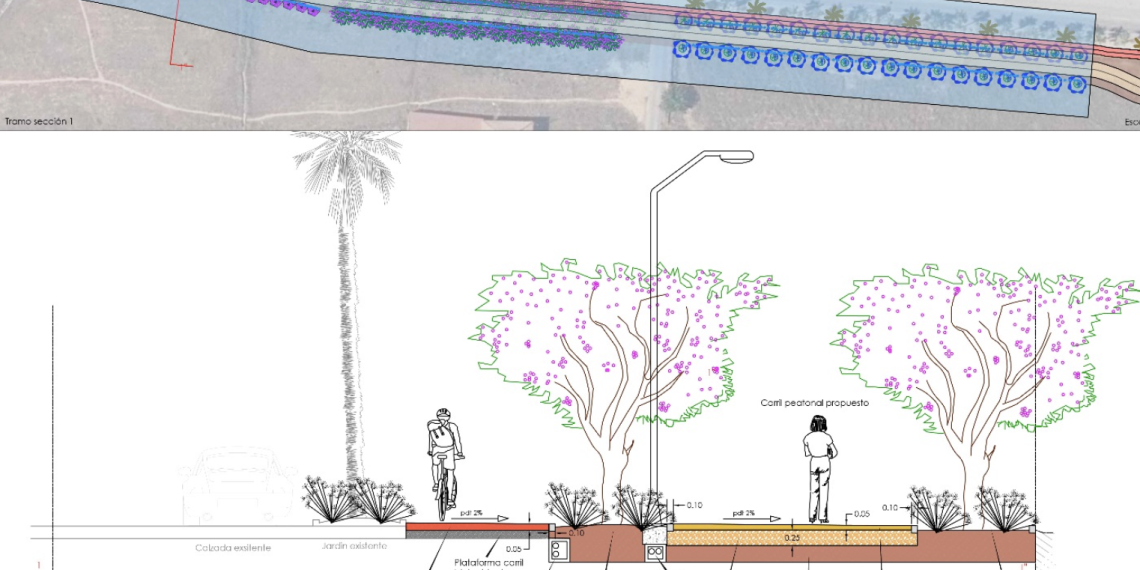 Torrent transformará su salida hacia Picanya en un gran paseo verde que duplicará el carril bici y peatonal actual