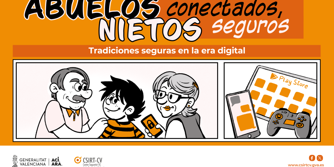 La Generalitat lanza una campaña de ciberseguridad para abuelos y nietos en verano bajo el lema ‘Abuelos conectados, nietos seguros’