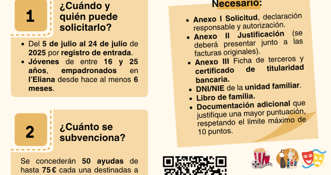 L’Eliana impulsa la cultura juvenil con el nuevo ‘Bono Joven Elicultura’