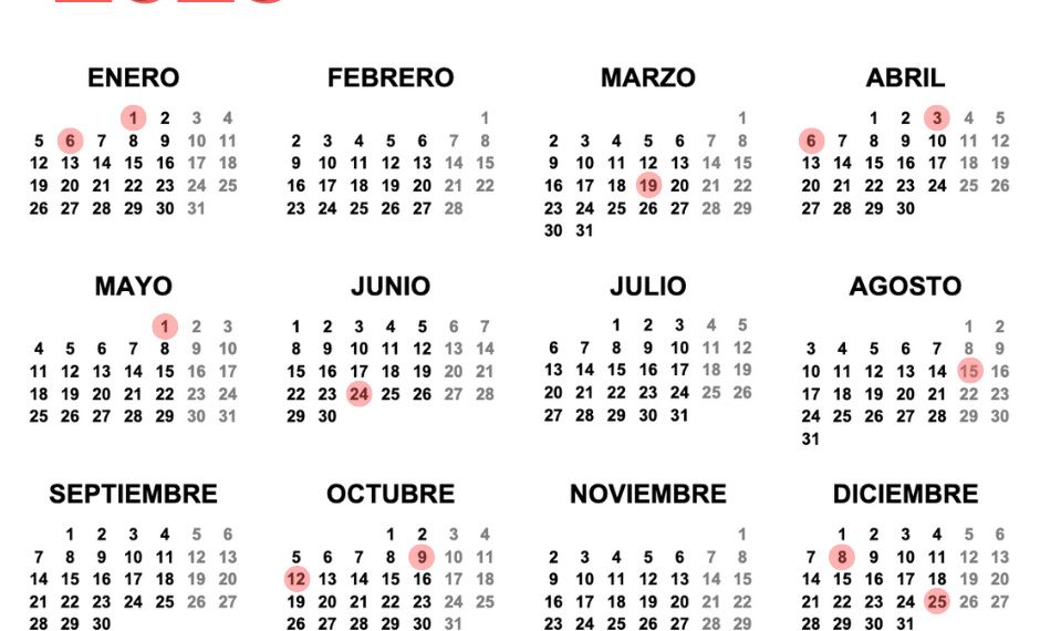 Calendario laboral 2026 en la Comunitat Valenciana: festivos oficiales aprobados y días no laborables