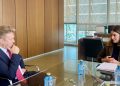 La consellera de Justicia, Nuria Martínez, junto al presidente del TSJCV , Manuel José Baeza Díaz-Portales