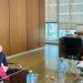 La consellera de Justicia, Nuria Martínez, junto al presidente del TSJCV , Manuel José Baeza Díaz-Portales