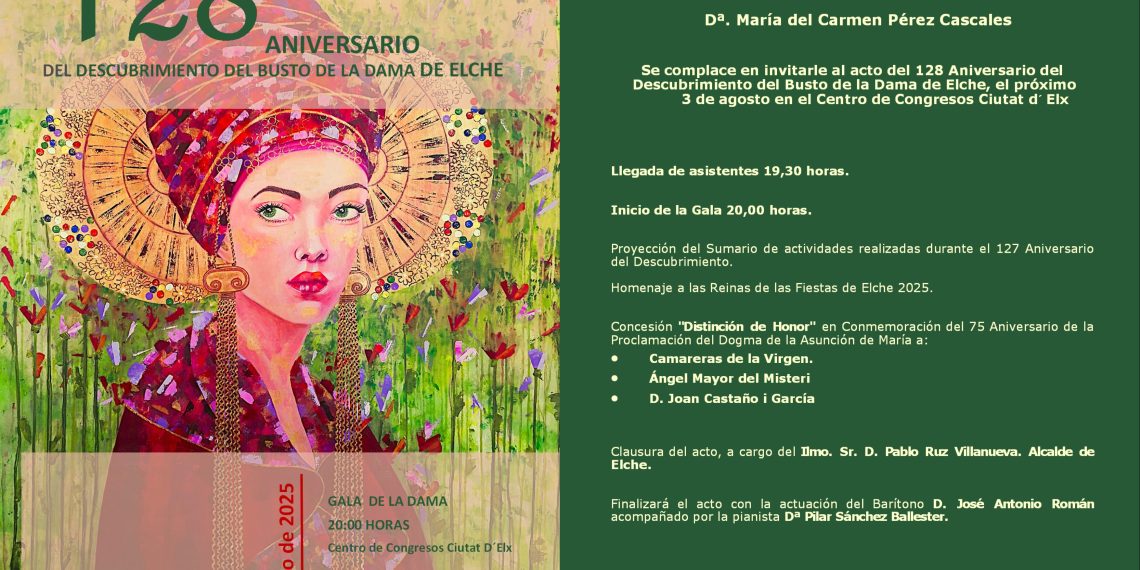 La Real Orden de la Dama de Elche conmemora el 128 aniversario del hallazgo con homenajes, cultura y tradición