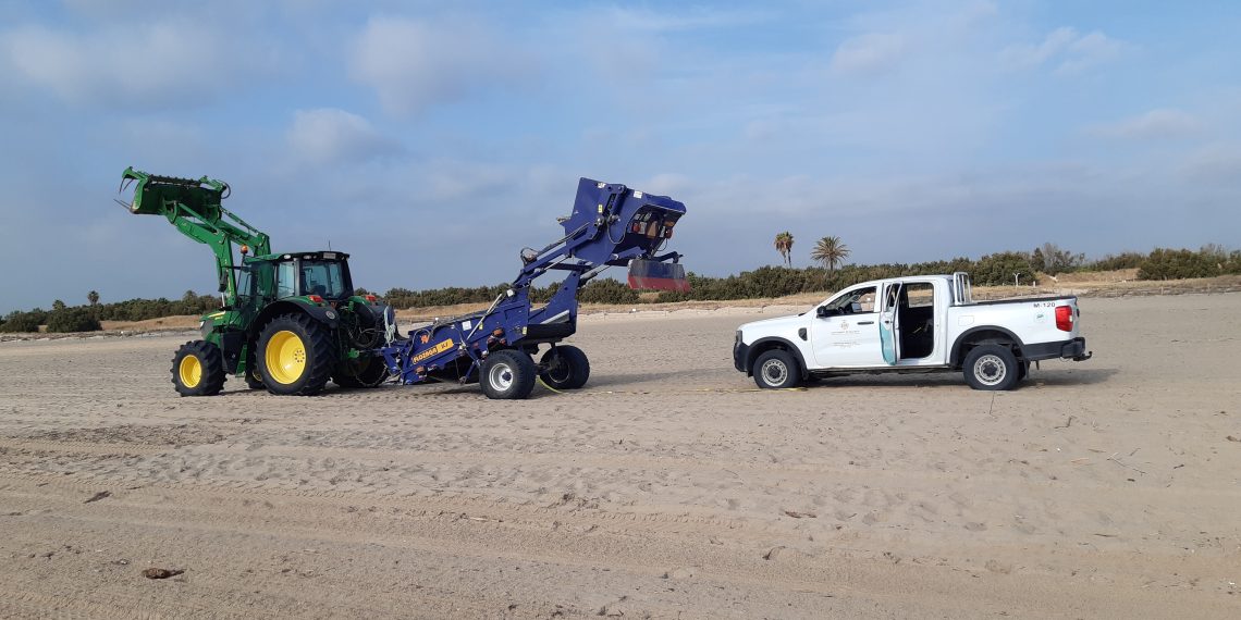 Valencia recoge 66.000 kilogramos de maderas y cañas en la primera semana de limpieza de las playas del Sur
