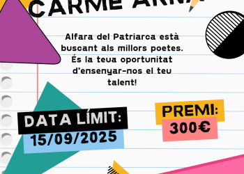 Alfara del Patriarca convoca la IV edición del Concurso de Poesía Maria Carme Arnau