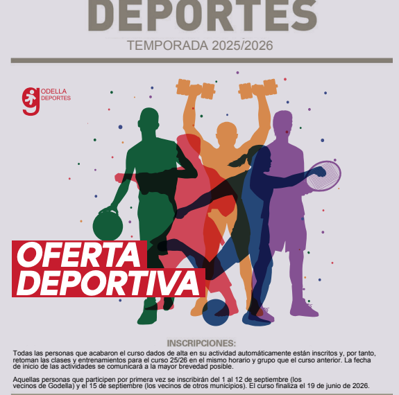 Godella lanza la oferta deportiva para la temporada 2025/2026