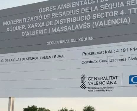 La Generalitat refuerza la modernización de los regadíos en la Acequia Real del Júcar