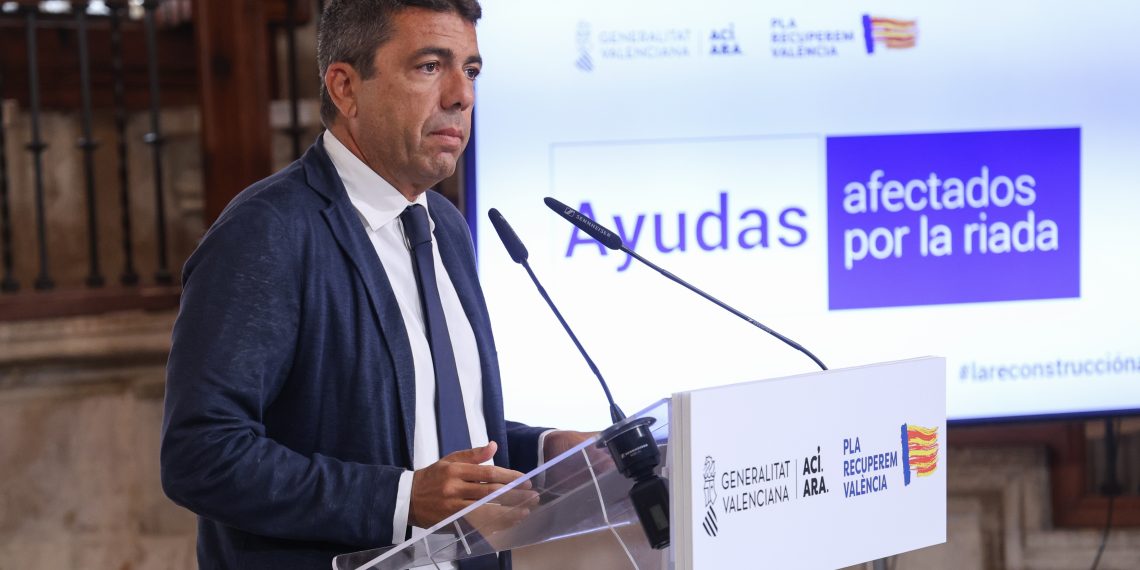 Mazón anuncia 350 millones de euros para abonar de forma automática más ayudas dana de primera necesidad, vehículos, autónomos y trabajadores