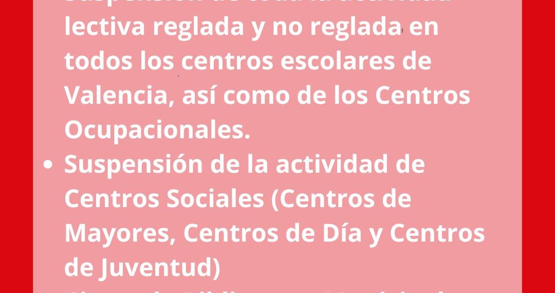 Valencia aumenta las medidas de prevención ante la alerta roja por lluvias