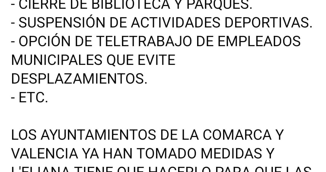 El PP de l’Eliana pide medidas ante la alerta roja por lluvias