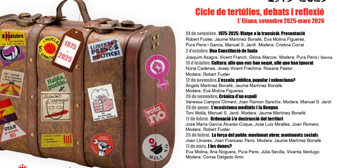 L’Eliana presenta el ciclo ‘1975-2025: Viaje a la Transición’ con debates, tertulias y reflexión colectiva