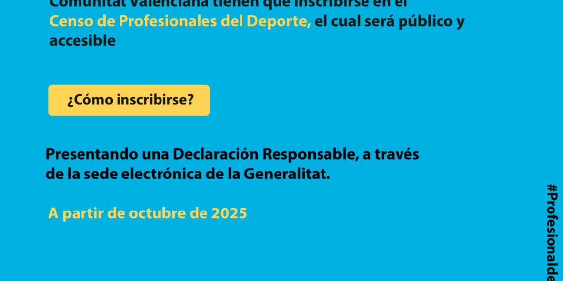 La Generalitat activa el Censo de Profesionales del Deporte y la Actividad Física