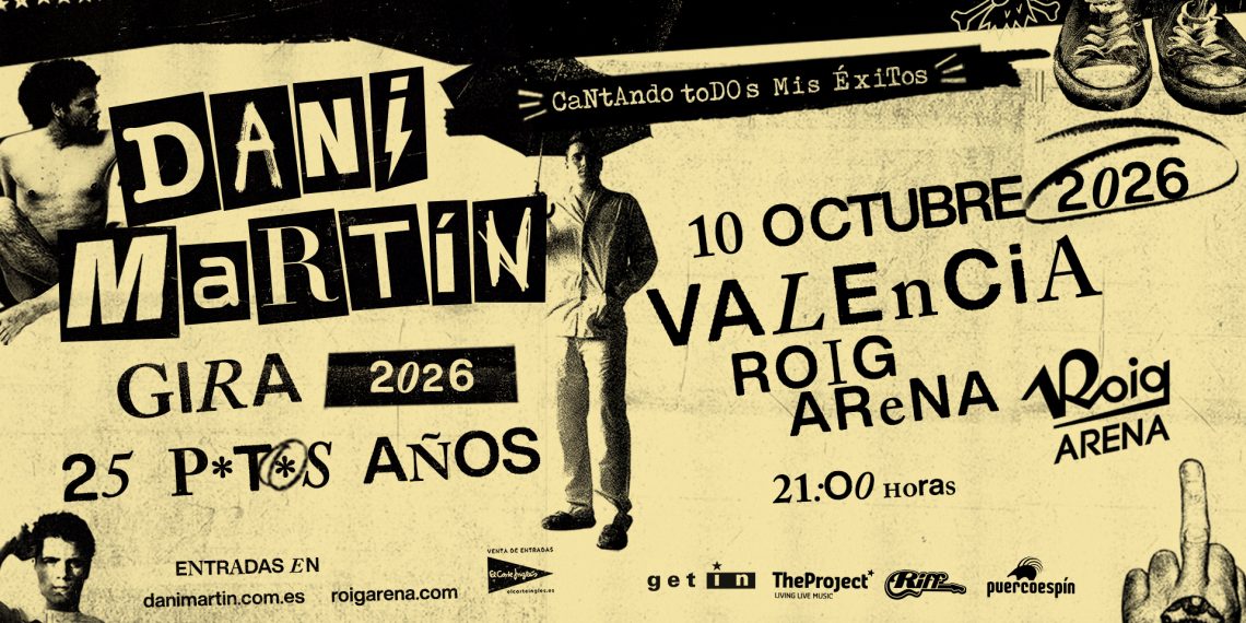 Dani Martín ofrecerá un tercer concierto en Roig Arena el 10 de octubre de 2026