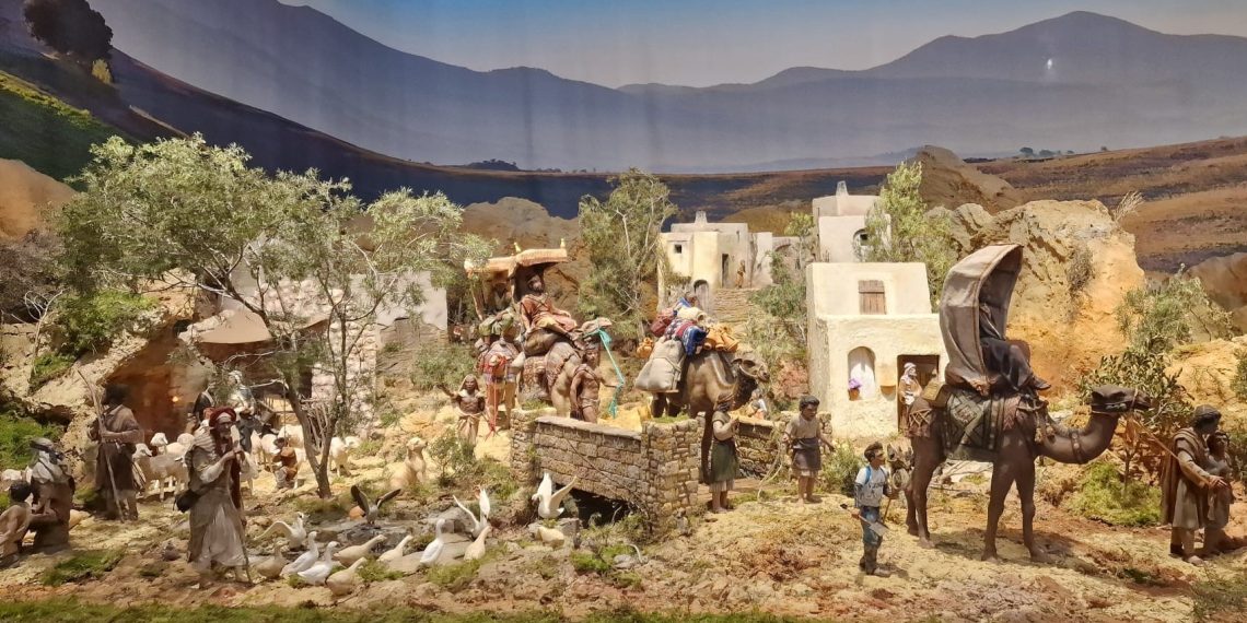 El nacimiento monumental del Salón de Cristal combinará escenas bíblicas con referencias a la tradición valenciana