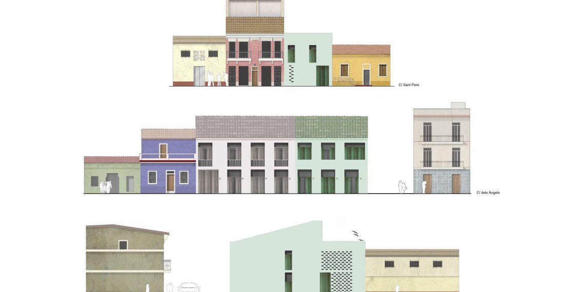 Imagen virtual de las diferentes fachadas del edificio.