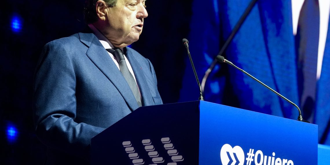Vicente Boluda, presidente de AVE, durante su intervención en el 8º Acto Empresarial por el Corredor Mediterráneo.