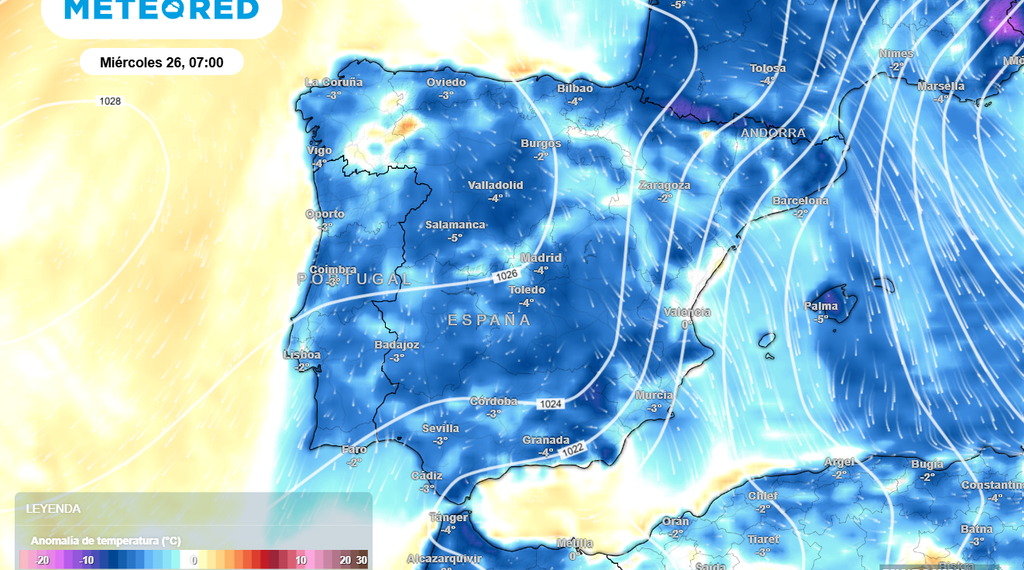 El aire ártico irrumpirá en España con un brusco desplome térmico y nevadas en varias zonas