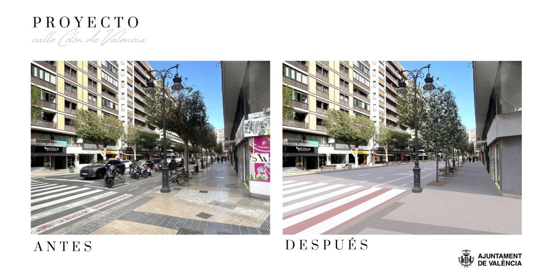 Valencia remodela la calle Colón