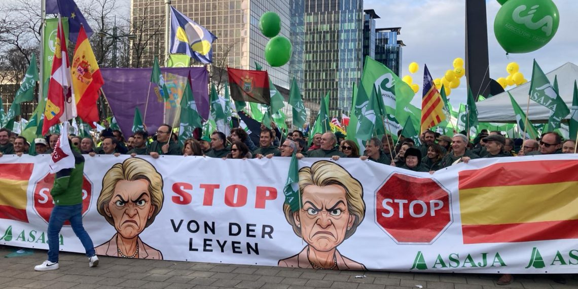Agricultores de AVA-ASAJA y ASAJA participan en la manifestación agraria europea celebrada en Bruselas.