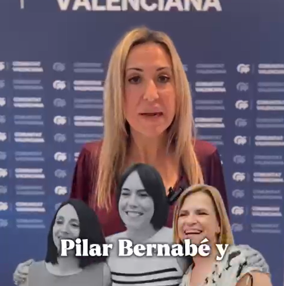 Verónica Marcos junto a diputadas del PP en Les Corts piden el cese de Bernabé y reivindican un feminismo real