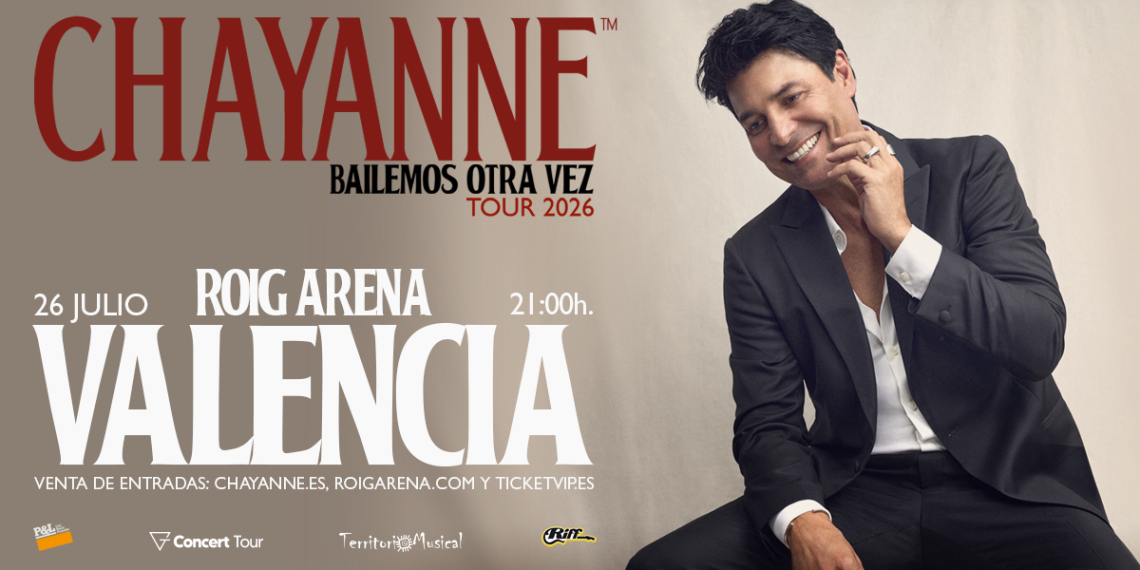 Cartel promocional del concierto de Chayanne en el Roig Arena.