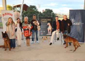 Expositores y participantes durante una de las ediciones anteriores de las Exposiciones Internacionales Caninas en Torrent.