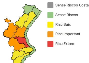 AEMET declara alerta roja por lluvias en el litoral sur de Valencia