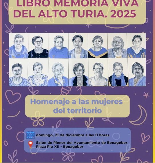 Presentación del libro Memoria Viva del Alto Turia 2025, un homenaje a las mujeres del territorio, en el Ayuntamiento de Benagéber.